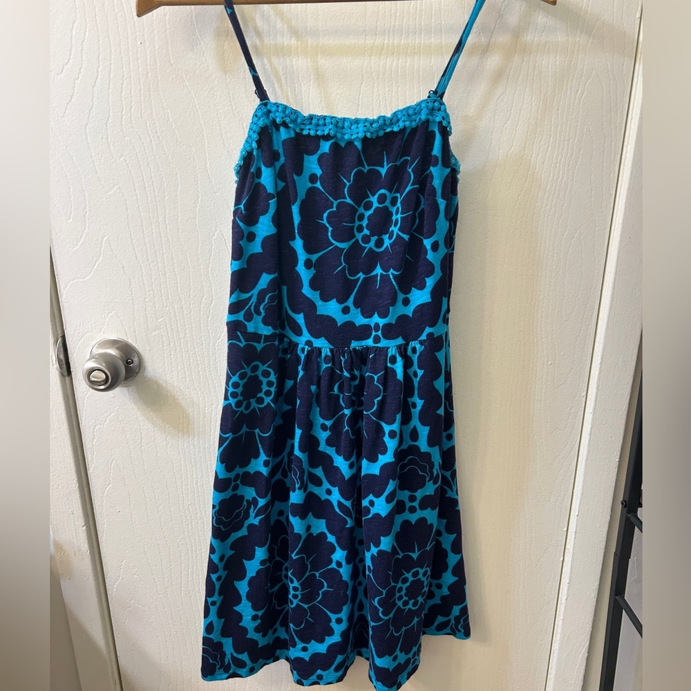 Boden Amber Blue Floral Cotton Dress, Women’s Size 8R